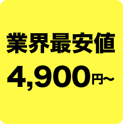 業界最安値　4,900円から